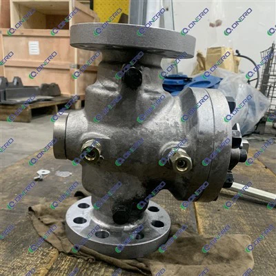 Válvula de bola montada en muñón de entrada superior